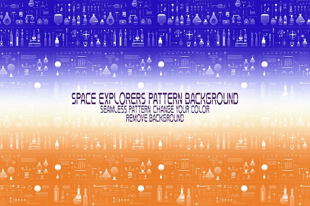 PSD background texture with space explorers shuttles planets and stars editable psd pattern