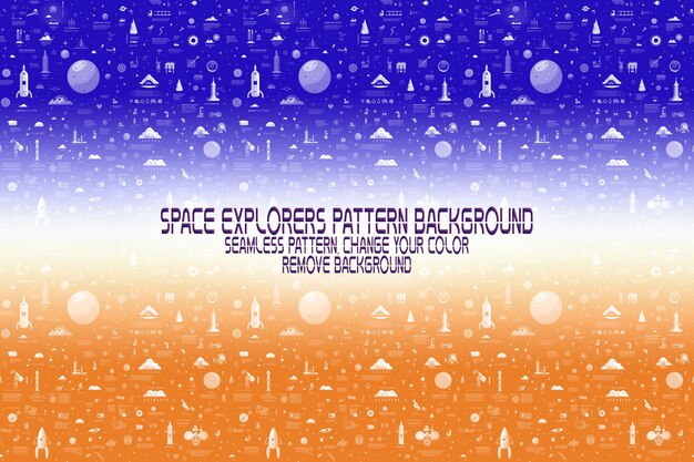 Background texture with space explorers shuttles planets and stars editable psd pattern