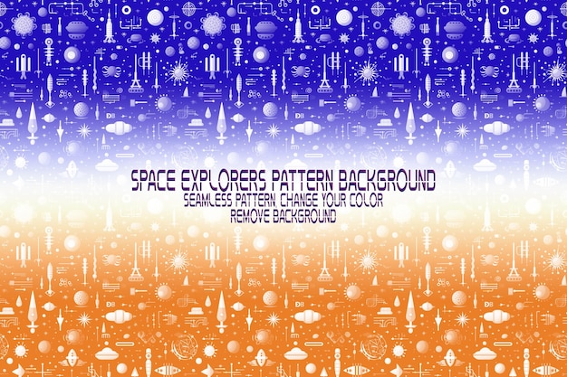 Background texture with space explorers shuttles planets and stars editable psd pattern