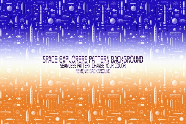 Background texture with space explorers shuttles planets and stars editable psd pattern