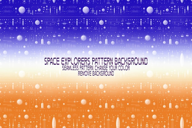 PSD background texture with space explorers shuttles planets and stars editable psd pattern