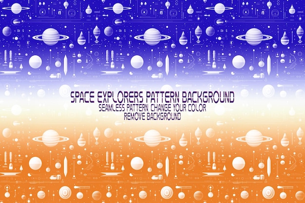 PSD background texture with space explorers shuttles planets and stars editable psd pattern