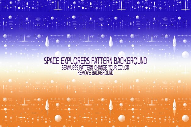 PSD background texture with space explorers shuttles planets and stars editable psd pattern