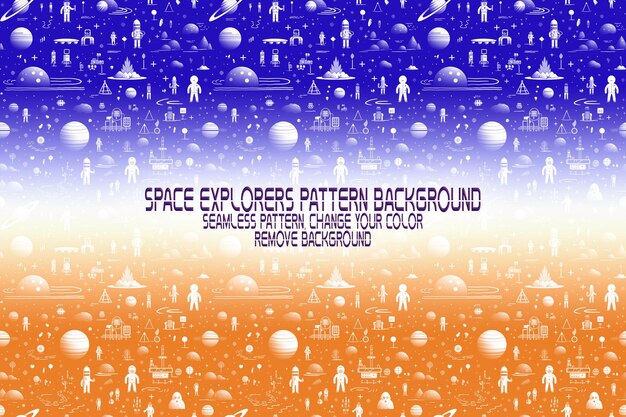 PSD texture di sfondo con esploratori spaziali navette pianeti e stelle modello psd modificabile