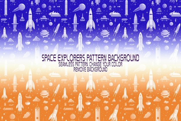 宇宙探査機,シャトル,惑星,星の背景の質感 編集可能なPSDパターン