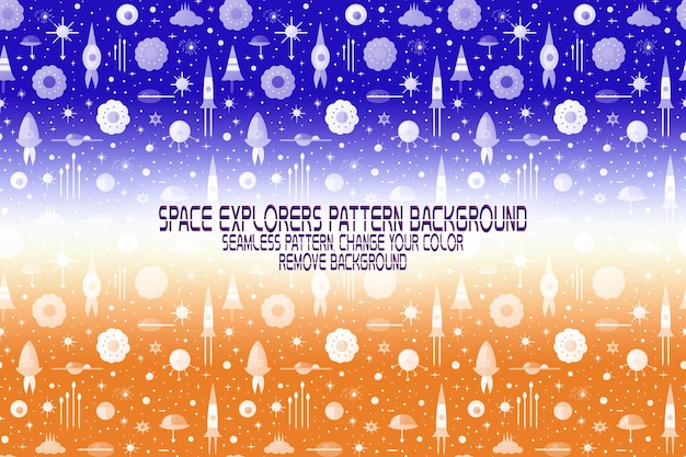 Background texture with space explorers shuttles planets and stars editable psd pattern