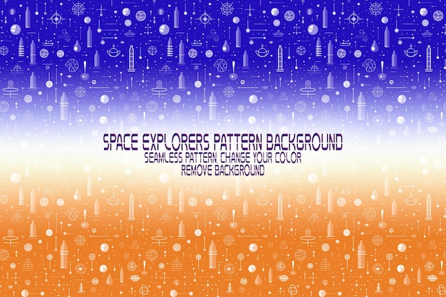 PSD background texture with space explorers shuttles planets and stars editable psd pattern