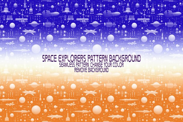 Background texture with space explorers shuttles planets and stars editable psd pattern