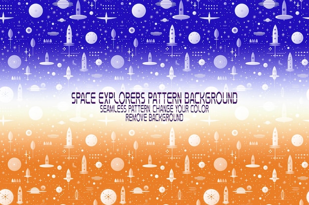 Background texture with space explorers shuttles planets and stars editable psd pattern