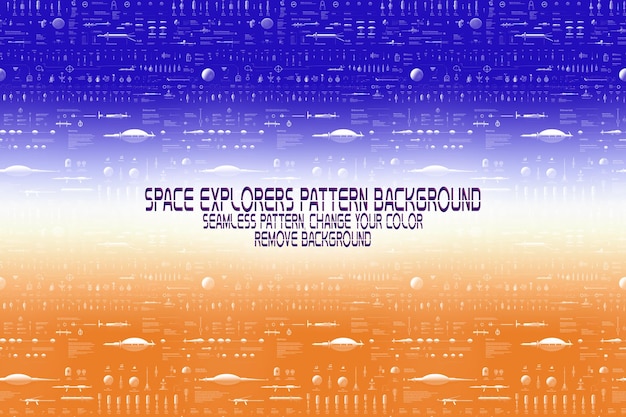 Background texture with space explorers shuttles planets and stars editable psd pattern