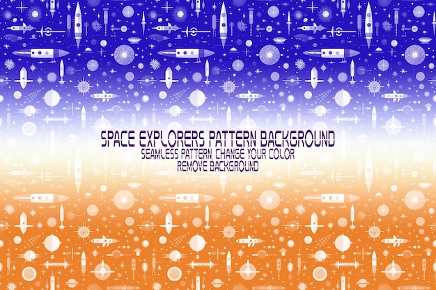 PSD background texture with space explorers shuttles planets and stars editable psd pattern