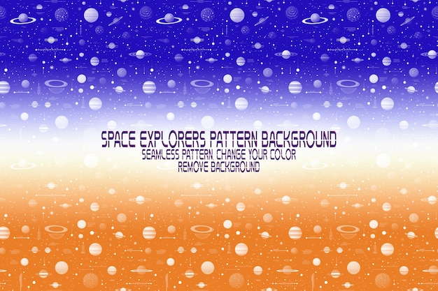 Background texture with space explorers shuttles planets and stars editable psd pattern