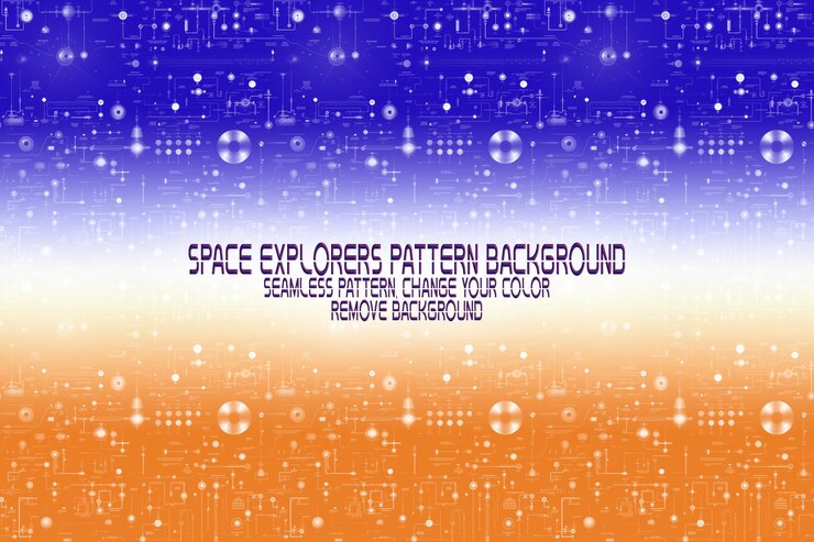 PSD background texture with space explorers shuttles planets and stars editable psd pattern