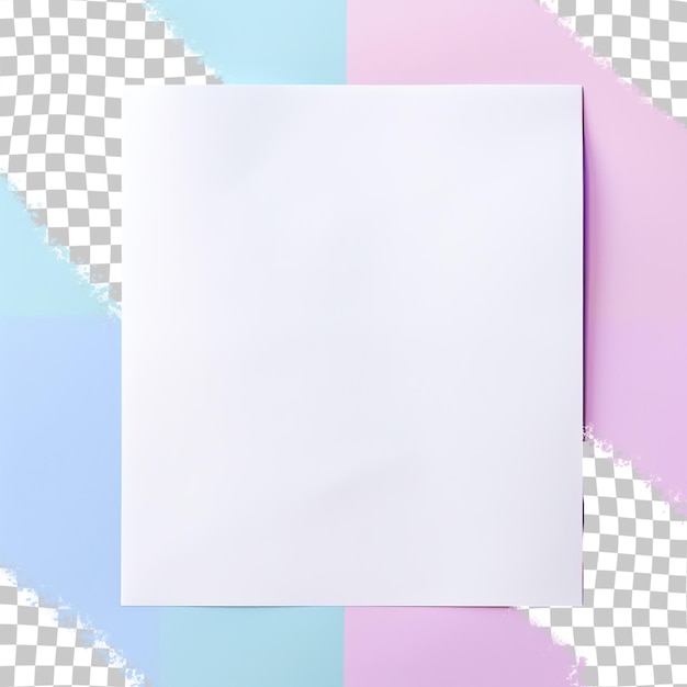 PSD background of a white square paper sheet transparent background