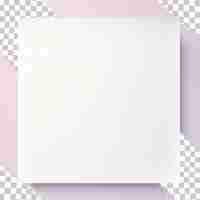 PSD background of a white square paper sheet transparent background