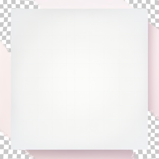 Background of a white square paper sheet transparent background