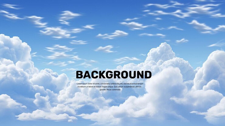 背景は青い空の雲と PSD のスペースです