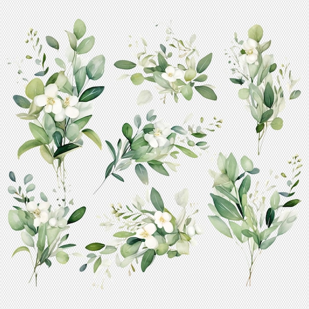 PSD background with flowers watercolor