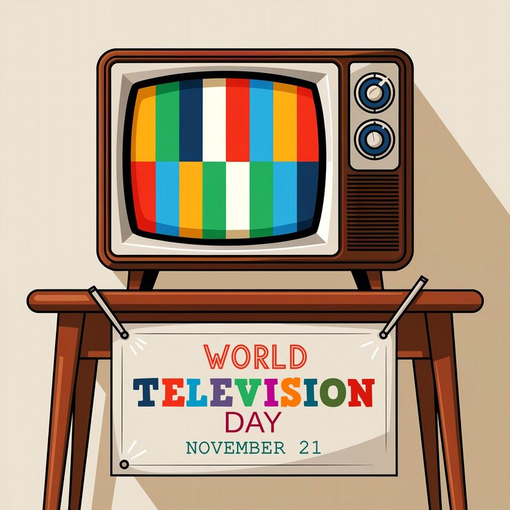 PSD background for world television day with a television set
