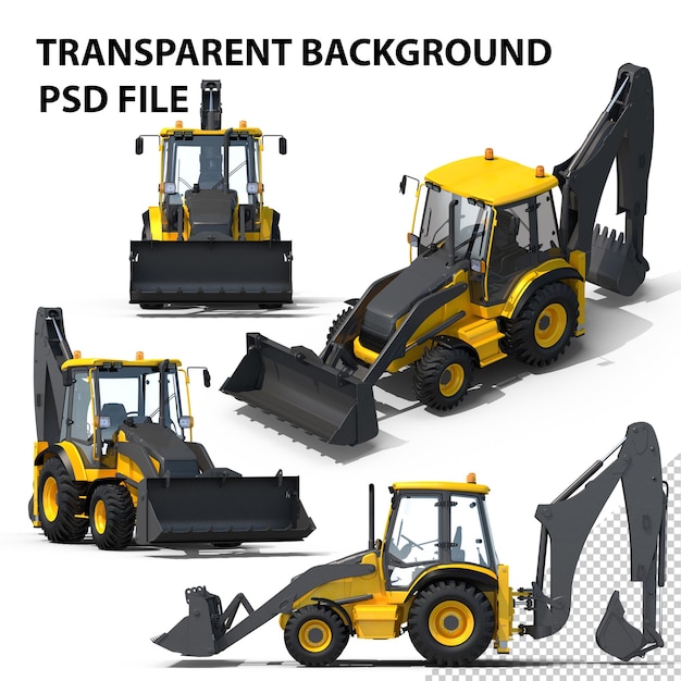 PSD backhoe loader png