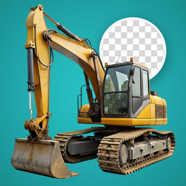 PSD backhoe loader su sfondo trasparente illustrazione di rendering 3d