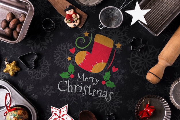backing tools and snacks for christmas