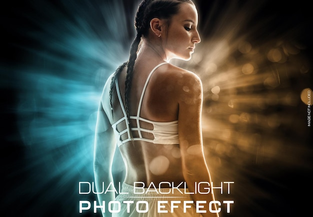 Backlight glowing portrait photo effect