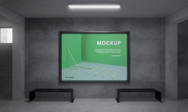 Backlit modern city horizontal mockup