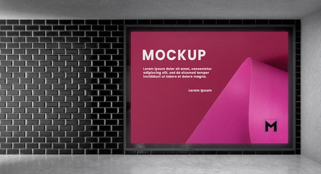 PSD backlit modern city horizontal mockup