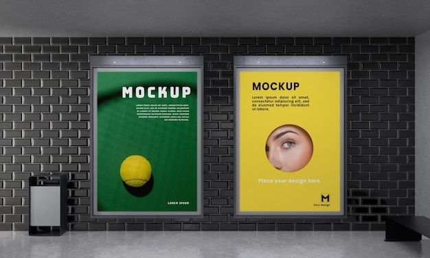 Backlit modern city vertical mockup