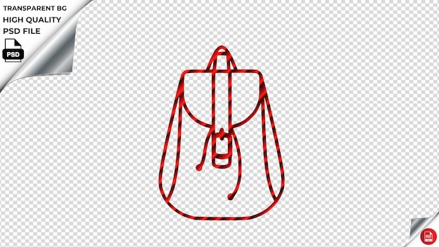 PSD backpack design2 vector icon red striped tile psd transparent