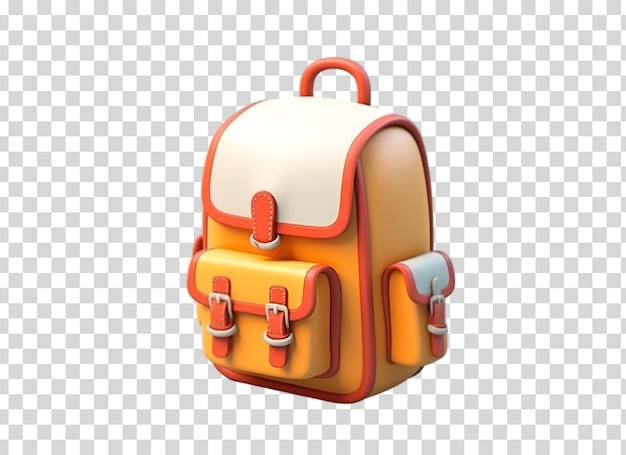 Backpack on isolated on transparent png background