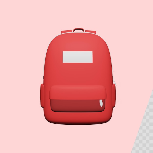 Backpack red 3d back to school