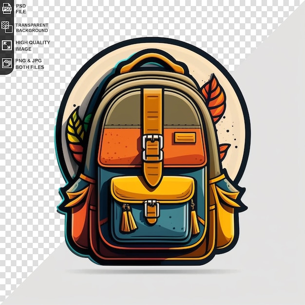 PSD backpack sticker png