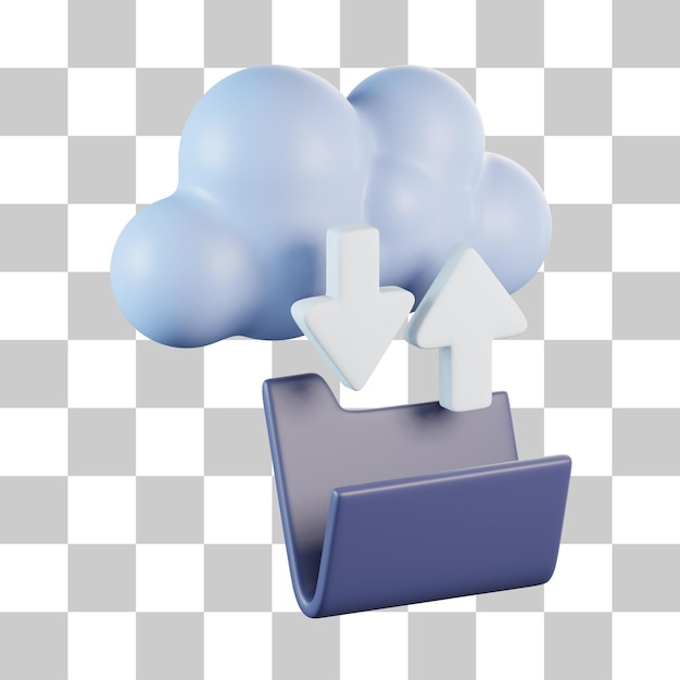 PSD backup data cloud 3d icon