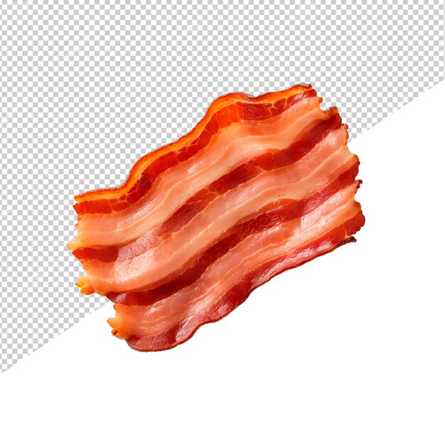 PSD bacon met een geïsoleerde bodem die een gedetailleerd uitzicht biedt op perfect gebakken en onweerstaanbare stroken