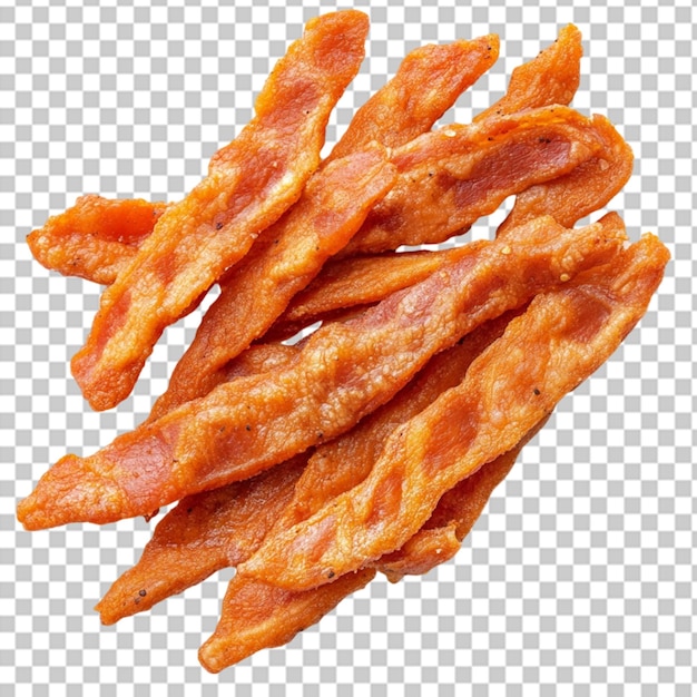 bacon strips on white background