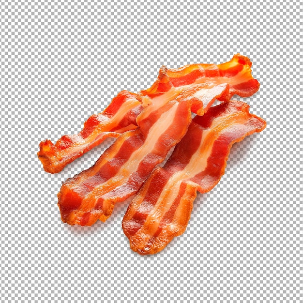 PSD baconstrepen geïsoleerd op een doorzichtige achtergrond