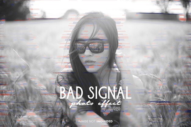 Bad signal photo effect psd