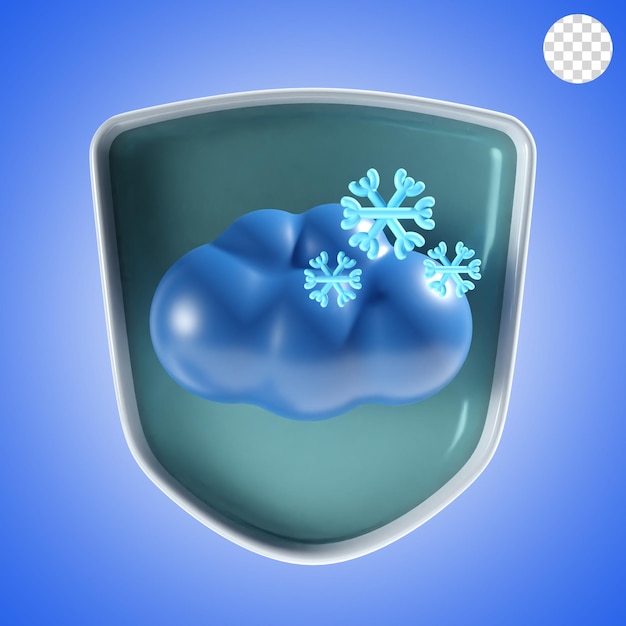 PSD bad weather with shield background icon 3d render