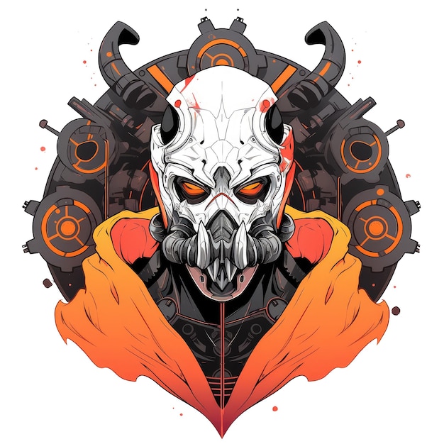 badass skull illustration designs for tshirts and stickers