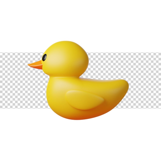 Badeend met gele kleur 3D-rendering pictogram voor website of app Leuke en eenvoudige badeend