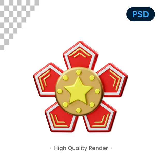 PSD badge 3d render illustration premium psd