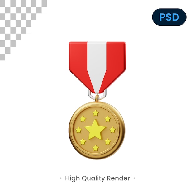 PSD badge 3d render illustrazione psd premium