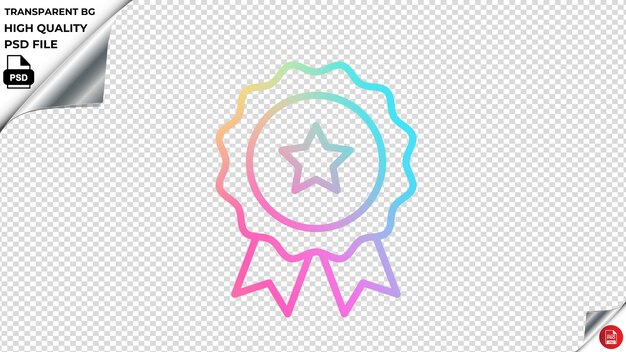 PSD badge_7 wektorowa ikona tęcza gradient kolorowe psd przezroczyste