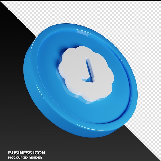 Badge Check Business Icon 3D Render Illustration