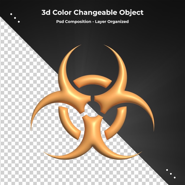 PSD Значок значка 3d визуализация для внимания или предостережения знак предупреждения о проблеме опасности