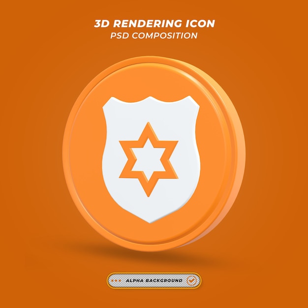 PSD 3d 렌더링의 배지 아이콘