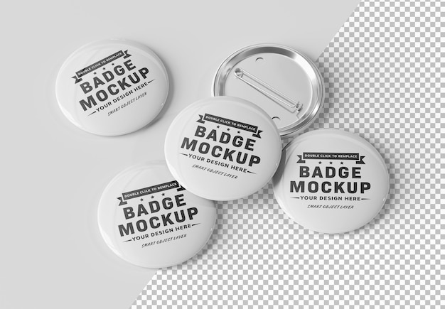 Badge pin button isolated on white Mockup