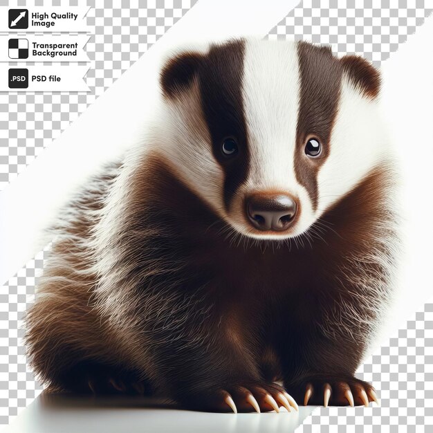 PSD a badger with a black stripe on its face